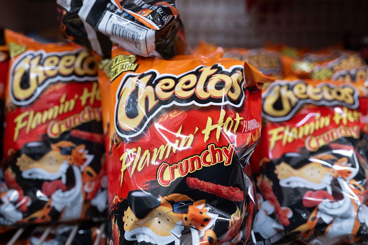 Flamin' Hot Cheetos are offered for sale at a store on April 19, 2024 in Chicago, Illinois. (Scott Olson/Getty Images)