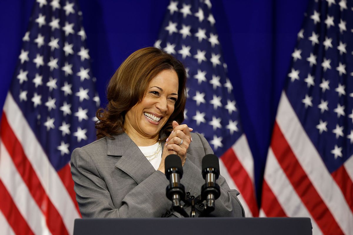 U.S. Vice President Kamala Harris delivers remarks on reproductive rights at Ritchie Coliseum on the campus of the University of Maryland on June 24, 2024 in College Park, Maryland. (Kevin Dietsch/Getty Images)